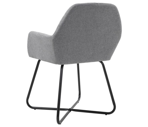 vidaXL virtuves krēsli, 4 gab., gaiši pelēks audums