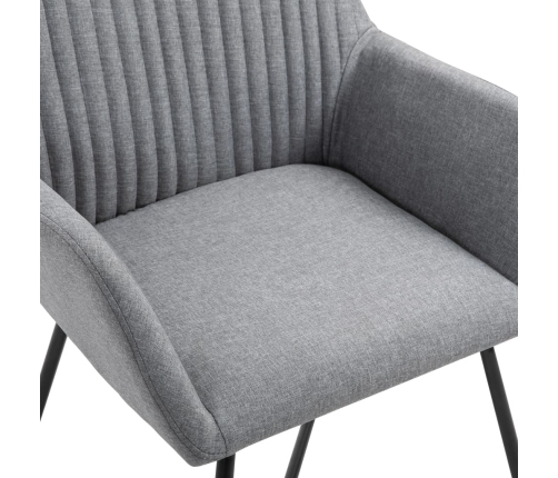 vidaXL virtuves krēsli, 4 gab., gaiši pelēks audums