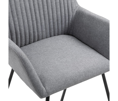 vidaXL virtuves krēsli, 6 gab., gaiši pelēks audums