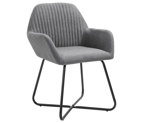 vidaXL virtuves krēsli, 4 gab., tumši pelēks audums