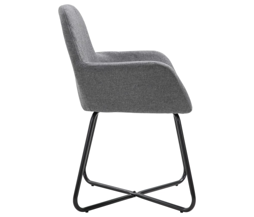 vidaXL virtuves krēsli, 6 gab., tumši pelēks audums