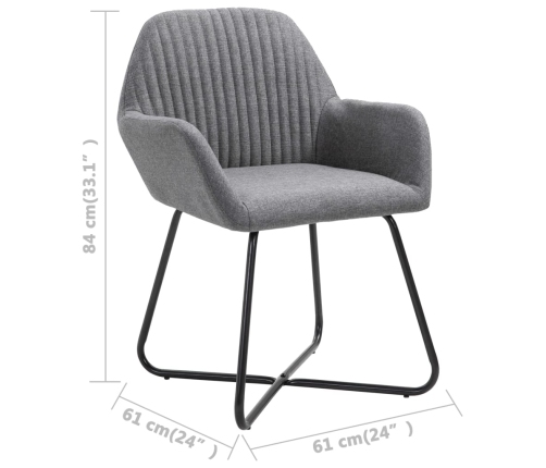 vidaXL virtuves krēsli, 6 gab., tumši pelēks audums