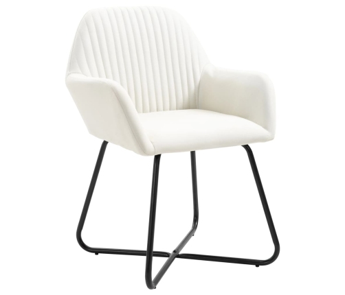 vidaXL virtuves krēsli, 4 gab., krēmkrāsas audums