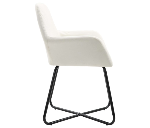 vidaXL virtuves krēsli, 4 gab., krēmkrāsas audums