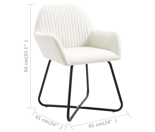 vidaXL virtuves krēsli, 4 gab., krēmkrāsas audums