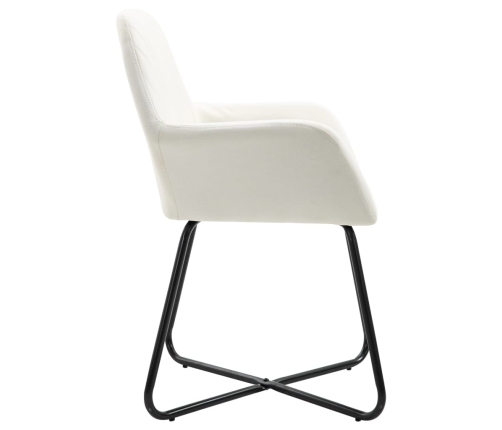 vidaXL virtuves krēsli, 6 gab., krēmkrāsas audums