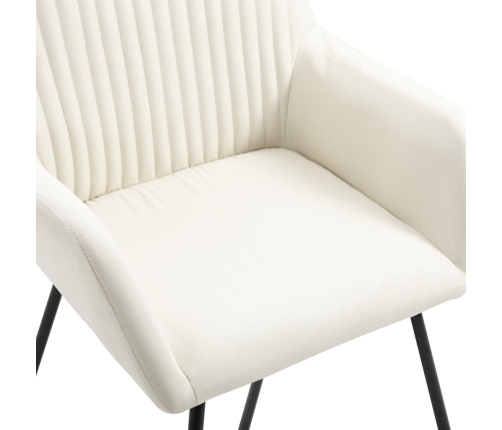 vidaXL virtuves krēsli, 6 gab., krēmkrāsas audums