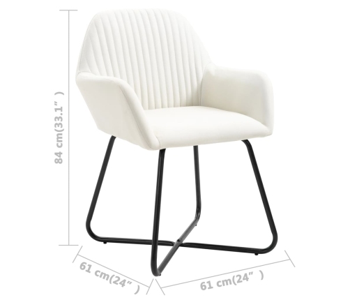 vidaXL virtuves krēsli, 6 gab., krēmkrāsas audums