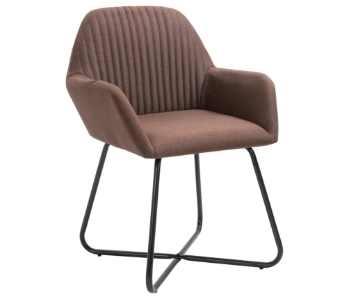 Virtuves Krēsli, 4 Gab., Brūns Audums Vidaxl