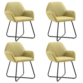 Virtuves Krēsli, 4 Gab., Zaļš Audums Vidaxl