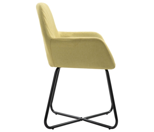 Virtuves Krēsli, 4 Gab., Zaļš Audums Vidaxl