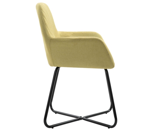 Virtuves Krēsli, 6 Gab., Zaļš Audums Vidaxl