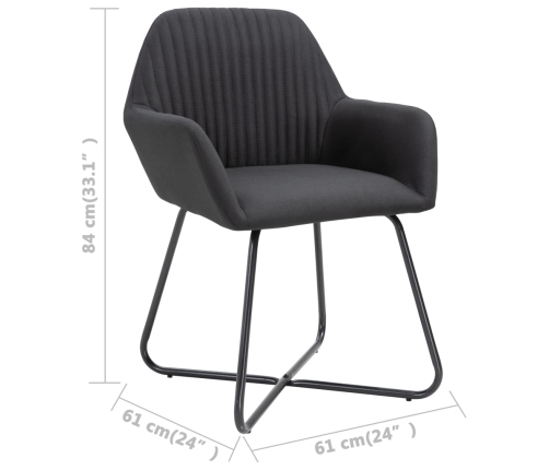 vidaXL virtuves krēsli, 4 gab., melns audums