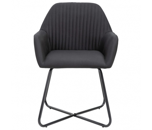 vidaXL virtuves krēsli, 6 gab., melns audums