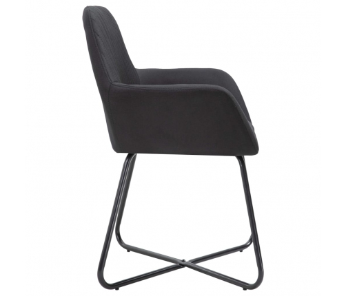 vidaXL virtuves krēsli, 6 gab., melns audums