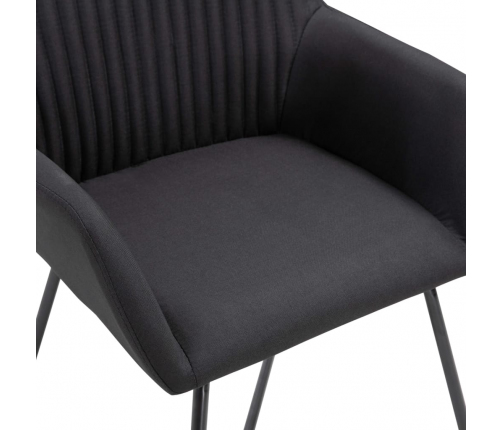 vidaXL virtuves krēsli, 6 gab., melns audums