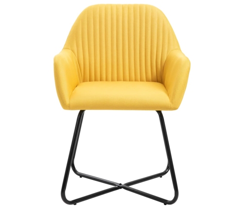vidaXL virtuves krēsli, 6 gab., dzeltens audums
