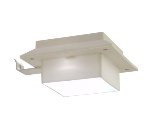 vidaXL āra solārās lampas, 12 gab., LED, kvadrāta forma, 12 cm, baltas