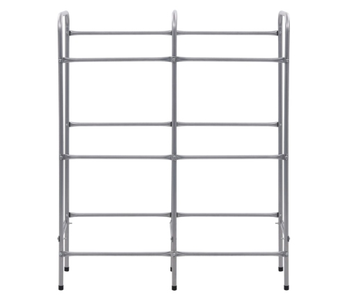 vidaXL uzglabāšanas plaukts 6 kastēm, sudraba krāsa, 96x33x116 cm