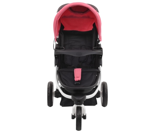 Trīsriteņu Sporta Ratiņi Rozā Ar Melnu Vidaxl