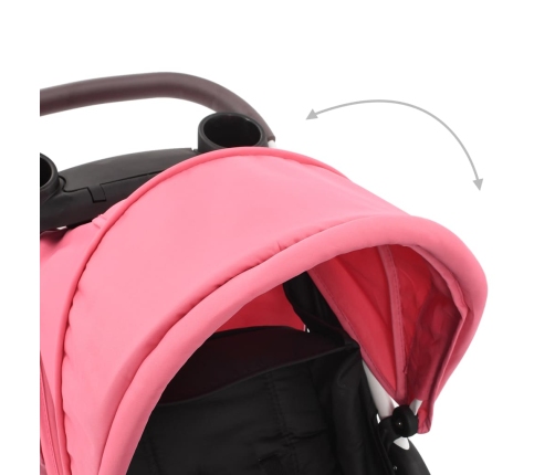 Trīsriteņu Sporta Ratiņi Rozā Ar Melnu Vidaxl