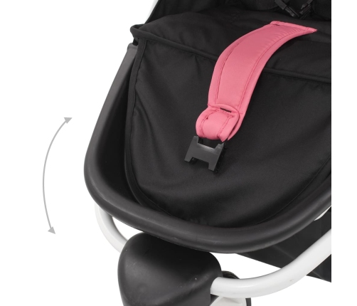 Trīsriteņu Sporta Ratiņi Rozā Ar Melnu Vidaxl