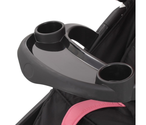 Trīsriteņu Sporta Ratiņi Rozā Ar Melnu Vidaxl