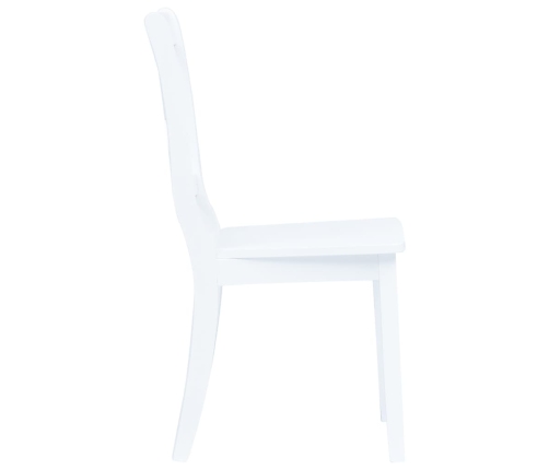 vidaXL virtuves krēsli, 6 gab., balti, masīvs gumijkoks