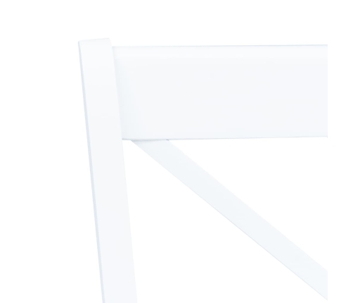 vidaXL virtuves krēsli, 6 gab., balti, masīvs gumijkoks