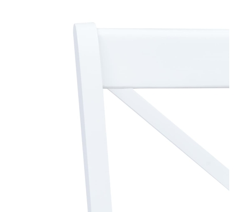 vidaXL virtuves krēsli, 6 gab., balti, dabīga krāsa, masīvs gumijkoks