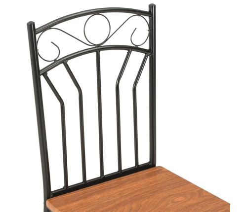 vidaXL virtuves krēsli, 6 gab., brūni, MDF