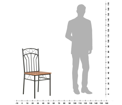 vidaXL virtuves krēsli, 6 gab., brūni, MDF