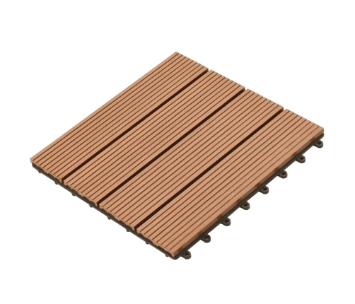 vidaXL terases flīzes, 22 gab., WPC, 30x30 cm, 2 m2, brūnas