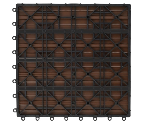 vidaXL terases flīzes, 22 gab., WPC, 30x30 cm, 2 m2, brūnas