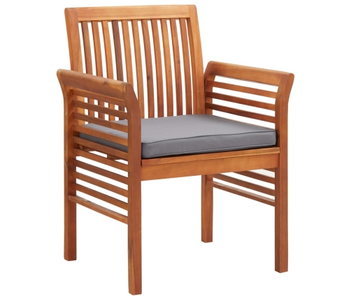 vidaXL dārza krēsli ar matračiem, 2 gab., akācijas masīvkoks