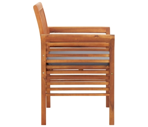 vidaXL dārza krēsli ar matračiem, 2 gab., akācijas masīvkoks