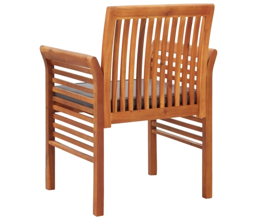 vidaXL dārza krēsli ar matračiem, 2 gab., akācijas masīvkoks