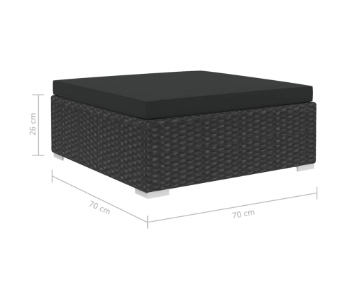 vidaXL 10-daļīgs dārza atpūtas mēbeļu komplekts ar matračiem, melns PE