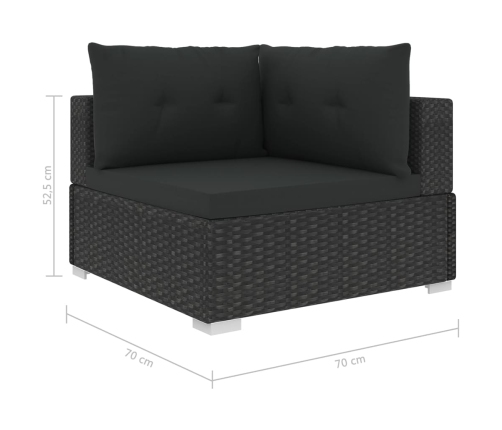 10-Daļīgs Dārza Atpūtas Mēbeļu Komplekts Ar Matračiem, Melns Pe Vidaxl