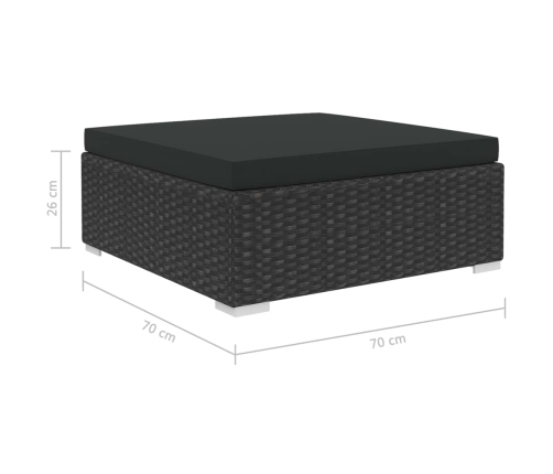 10-Daļīgs Dārza Atpūtas Mēbeļu Komplekts Ar Matračiem, Melns Pe Vidaxl