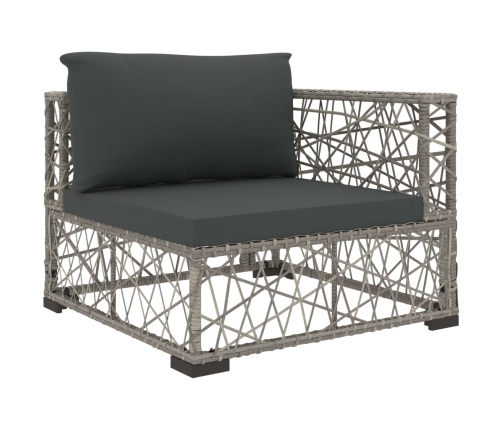 vidaXL 10-daļīgs dārza atpūtas mēbeļu komplekts, matrači, pelēks PE