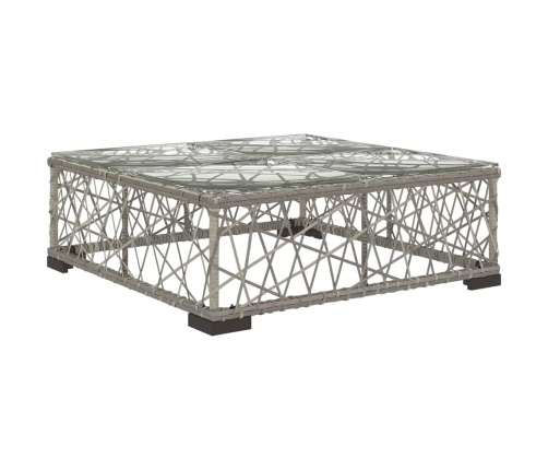 vidaXL 10-daļīgs dārza atpūtas mēbeļu komplekts, matrači, pelēks PE