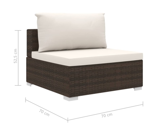 10-Daļīgs Dārza Atpūtas Mēbeļu Komplekts Ar Matračiem, Brūns Pe Vidaxl