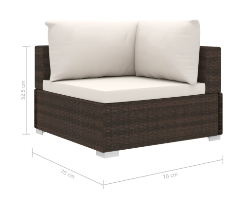 10-Daļīgs Dārza Atpūtas Mēbeļu Komplekts Ar Matračiem, Brūns Pe Vidaxl