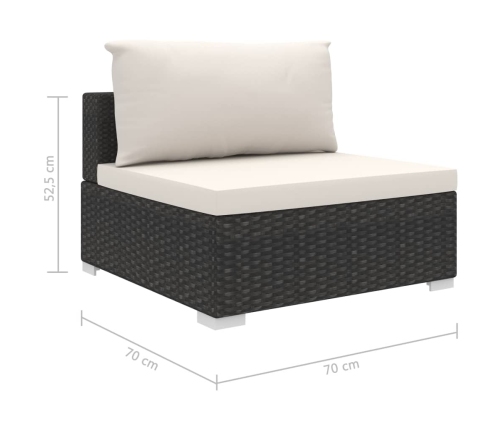 10-Daļīgs Dārza Atpūtas Mēbeļu Komplekts Ar Matračiem, Melns Pe Vidaxl