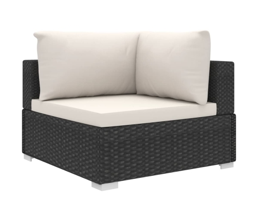 10-Daļīgs Dārza Atpūtas Mēbeļu Komplekts Ar Matračiem, Melns Pe Vidaxl