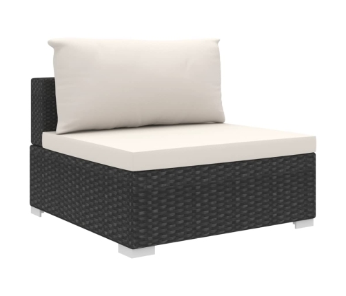 10-Daļīgs Dārza Atpūtas Mēbeļu Komplekts Ar Matračiem, Melns Pe Vidaxl