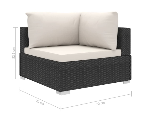 10-Daļīgs Dārza Atpūtas Mēbeļu Komplekts Ar Matračiem, Melns Pe Vidaxl