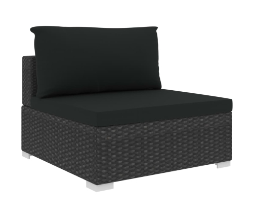 10-Daļīgs Dārza Atpūtas Mēbeļu Komplekts Ar Matračiem, Melns Pe Vidaxl