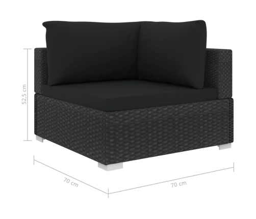 10-Daļīgs Dārza Atpūtas Mēbeļu Komplekts Ar Matračiem, Melns Pe Vidaxl